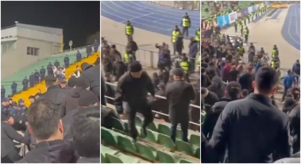Потасовка с болельщиками после матча «Кайрат-Каспий» в Алматы попала на видео