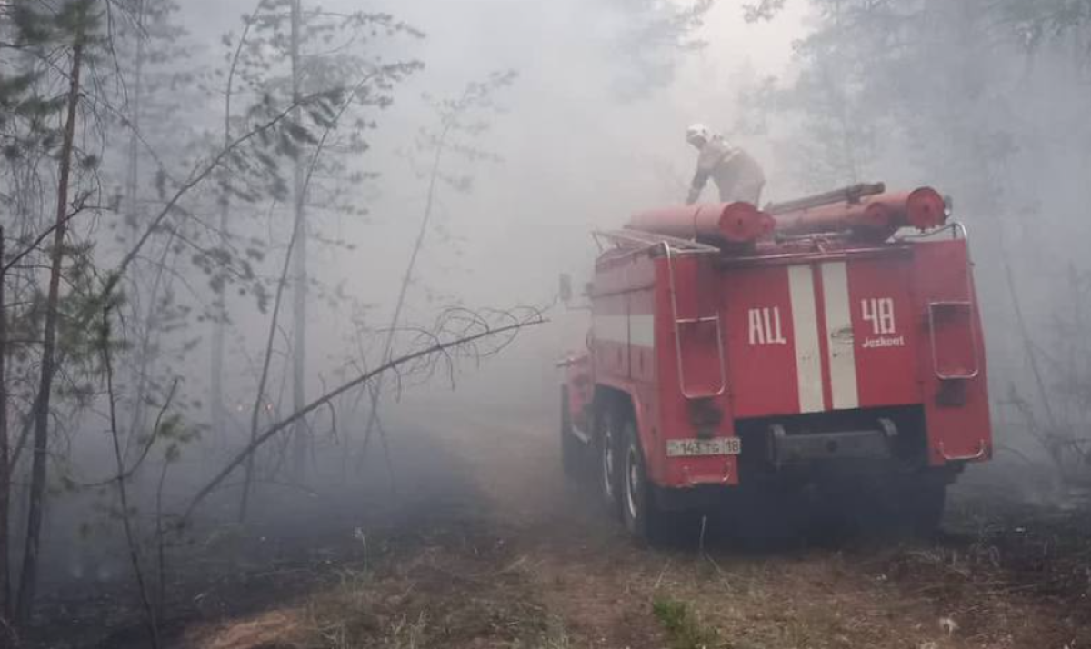Пожарная машина сгорела в области Абай