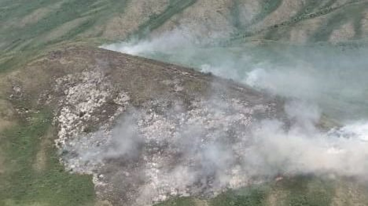 Сильный пожар разгорелся в горах Восточного Казахстана