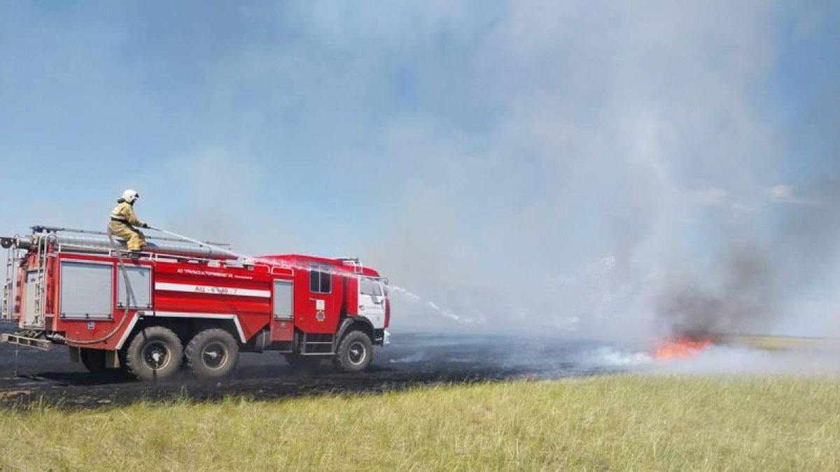 В области Абай возник очередной пожар