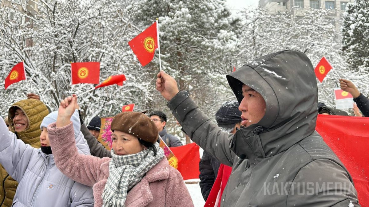 Протест устроили жители Кыргызстана из-за смены флага