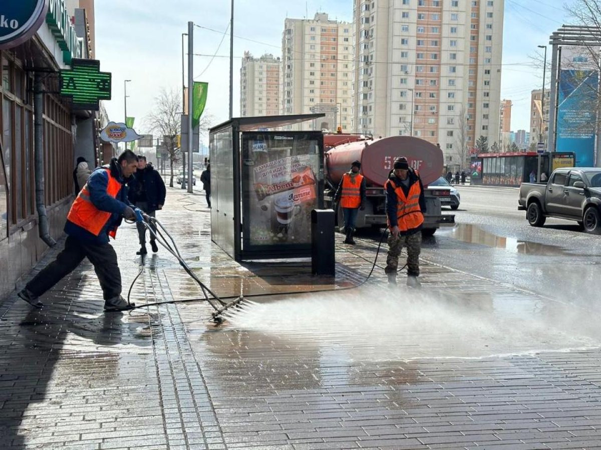 Как в Астане проходит весенняя саночистка