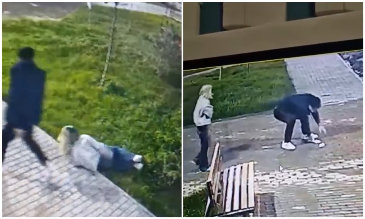 Бывший муж жестко нокаутировал женщину и попал на видео в Алматы
