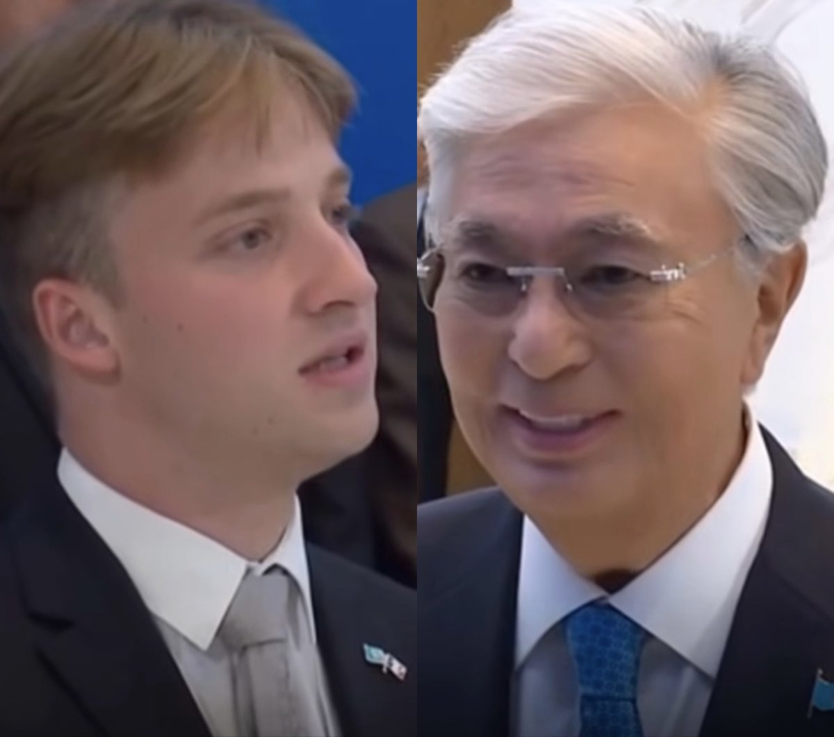 Студент из Франции заговорил с Токаевым на казахском языке