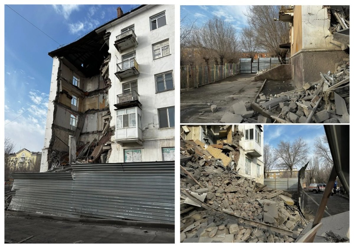 Многоэтажка частично обрушилась в Балхаше — видео