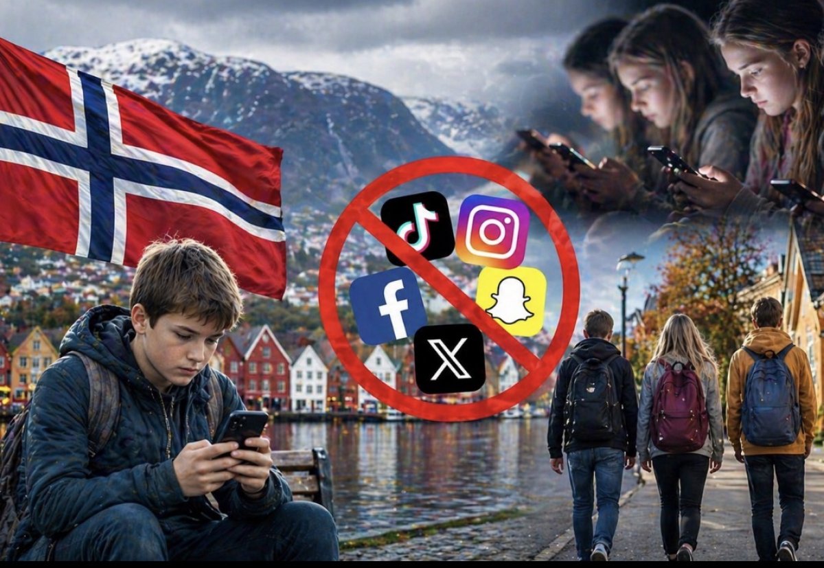 Детям хотят запретить соцсети в Норвегии