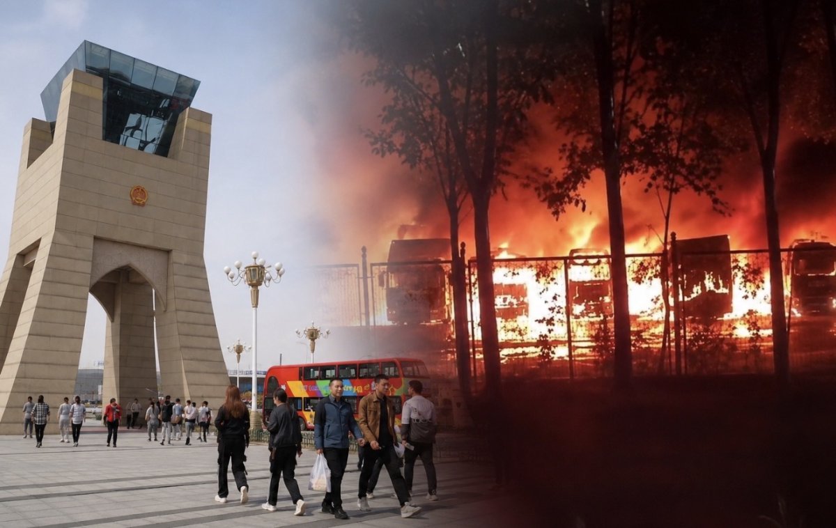В Хоргосе сгорели склад и 17 грузовиков с товарами для Казахстана