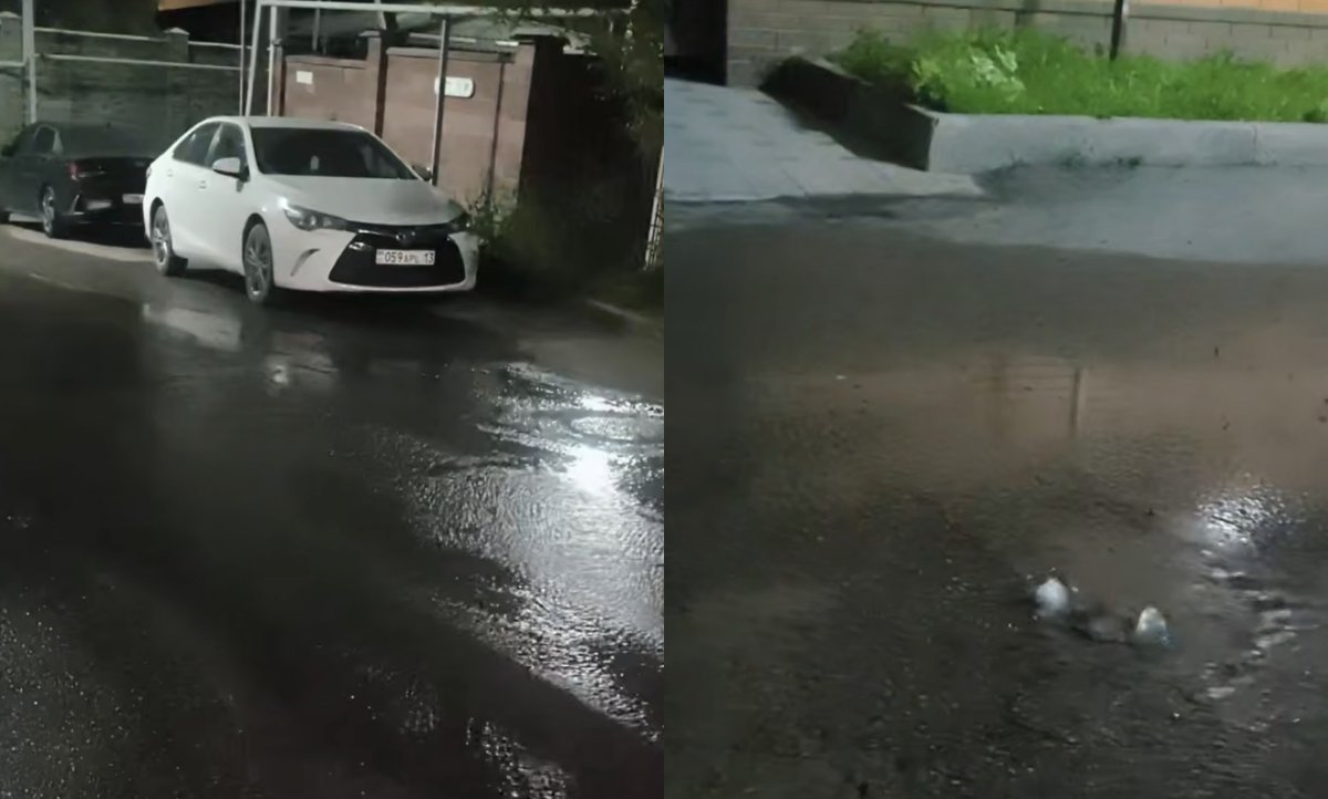Неделями уходит впустую: в Алматы вода затопила целую улицу
