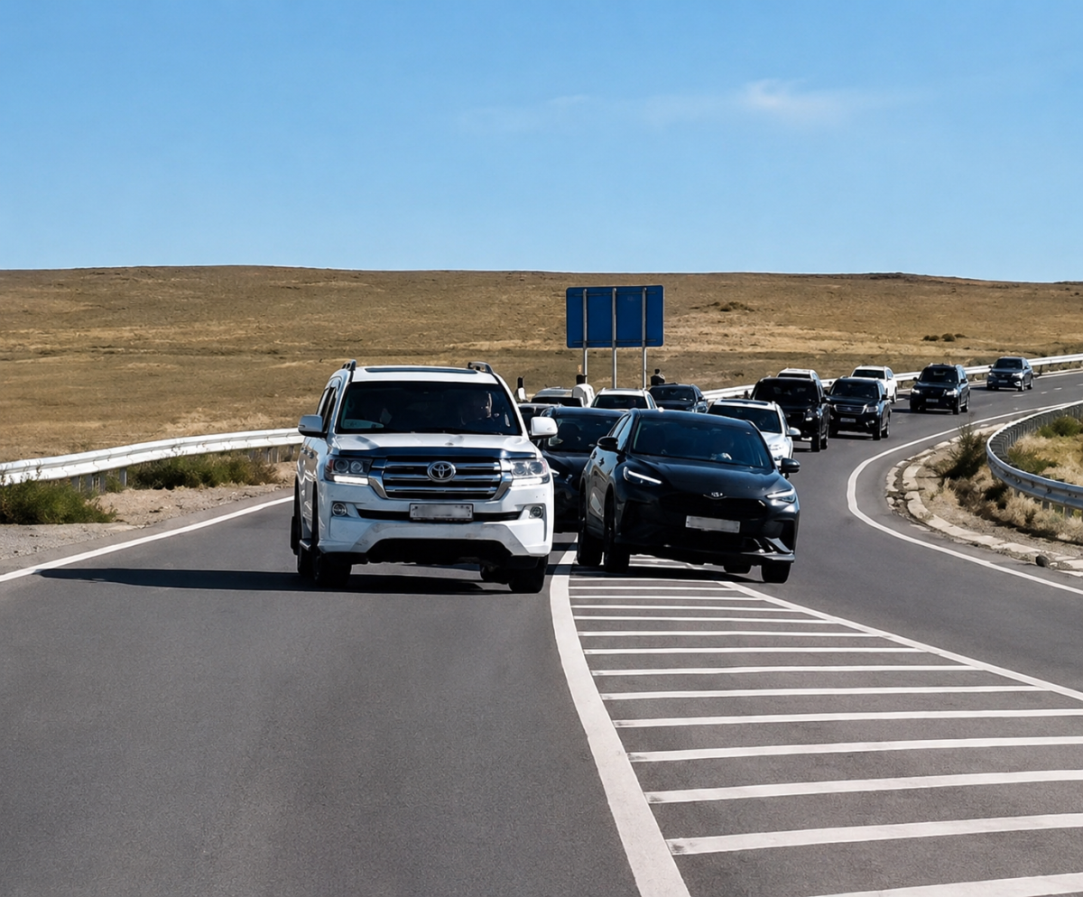 Полиция сорвала опасный VIP-кортеж из иномарок в Кентау
