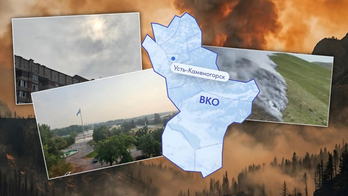 «Даже солнца не видно»: дым от лесных пожаров накрыл восток Казахстана