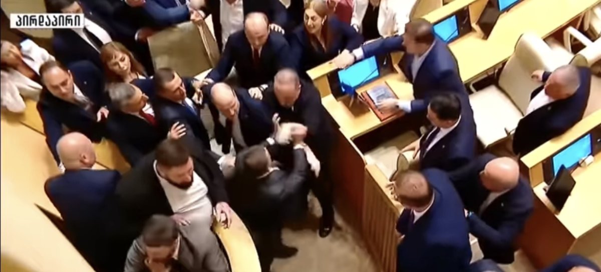 Депутаты подрались на последнем заседании парламента Грузии