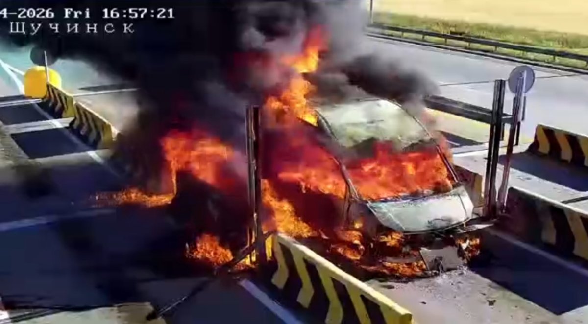 ЧП на трассе Астана – Щучинск: «Газель» загорелась у пункта оплаты