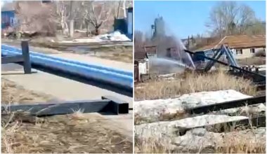Новая теплотрасса обрушилась в селе в Акмолинской области