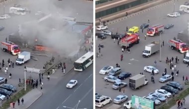 В Астане загорелось кафе