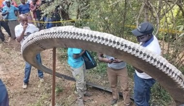 Металлическое кольцо весом около полутонны упало с неба в кенийской деревне