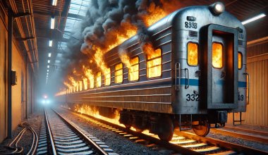 Вагон поезда загорелся прямо на ходу недалеко от Астаны