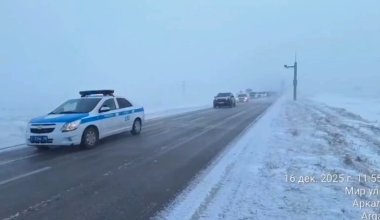 Из-за метели в Костанайской области полиция сопроводила 100 автомобилей