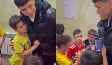«Футбольный краш»: встреча Анарбекова с детьми покорила Казнет