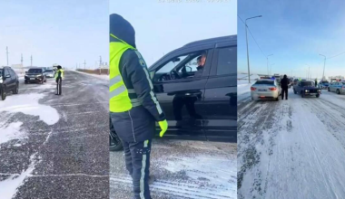 Сотни авто не могли проехать по трассе в СКО из-за бурана