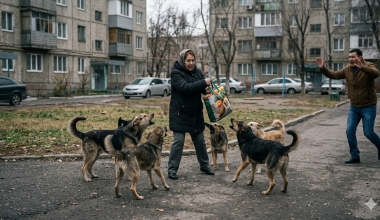 В Алматы стая собак напала на женщину: видео инцидента распространилось в сети