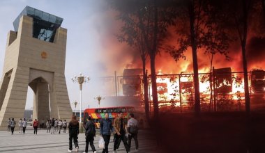 В Хоргосе сгорели склад и 17 грузовиков с товарами для Казахстана
