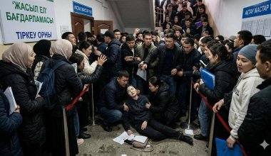 Женщина упала в обморок в давке в Актау