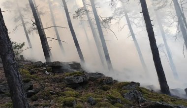 У поляны Абылай хана в Бурабае вспыхнул пожар